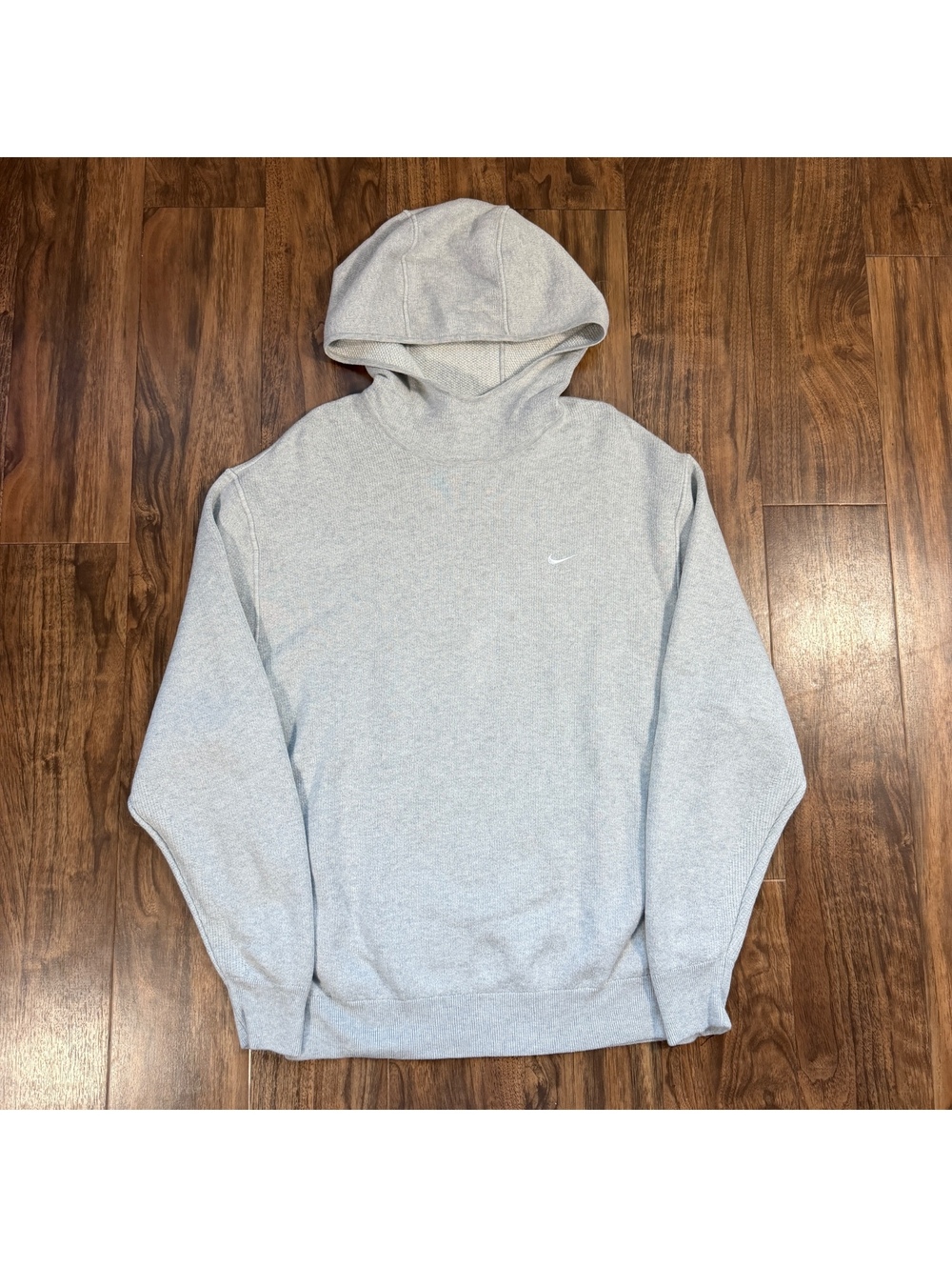 NikeLab Made in Italy Wool Blend Hoodie Mens Large Grey Pullover Premium Knit